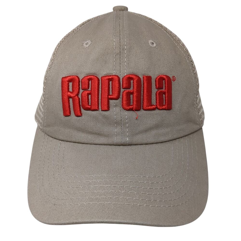 Rapala Strapback Trucker Hat Beige One Size Adjustable Embroidered Mesh Back